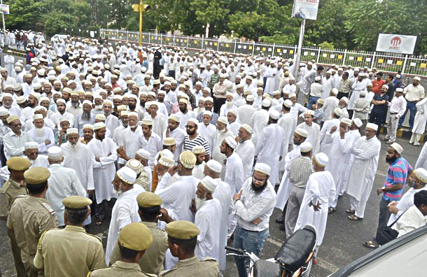 Shabab supporters gather outside the Collectorate.